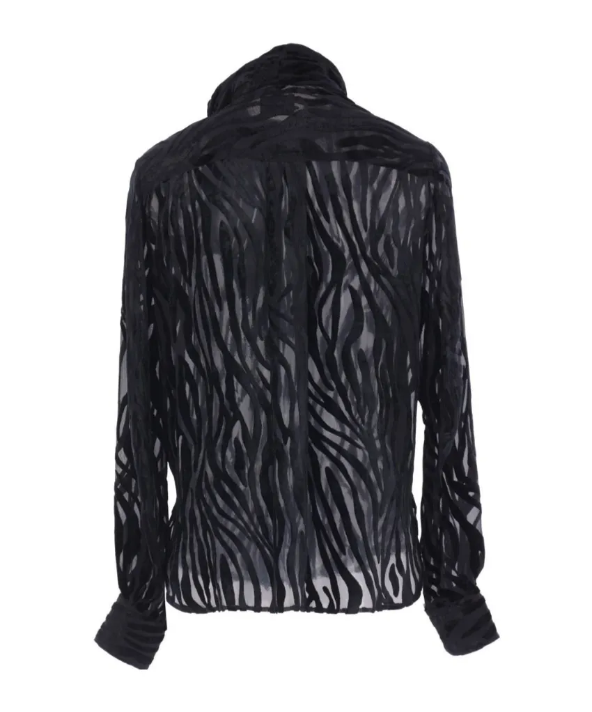 Scarf Detail Long Sleeve Top