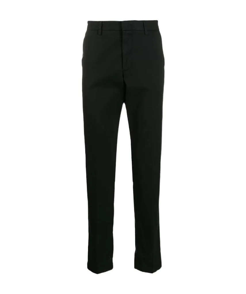 Straight-Leg Stretch-Cotton Trousers