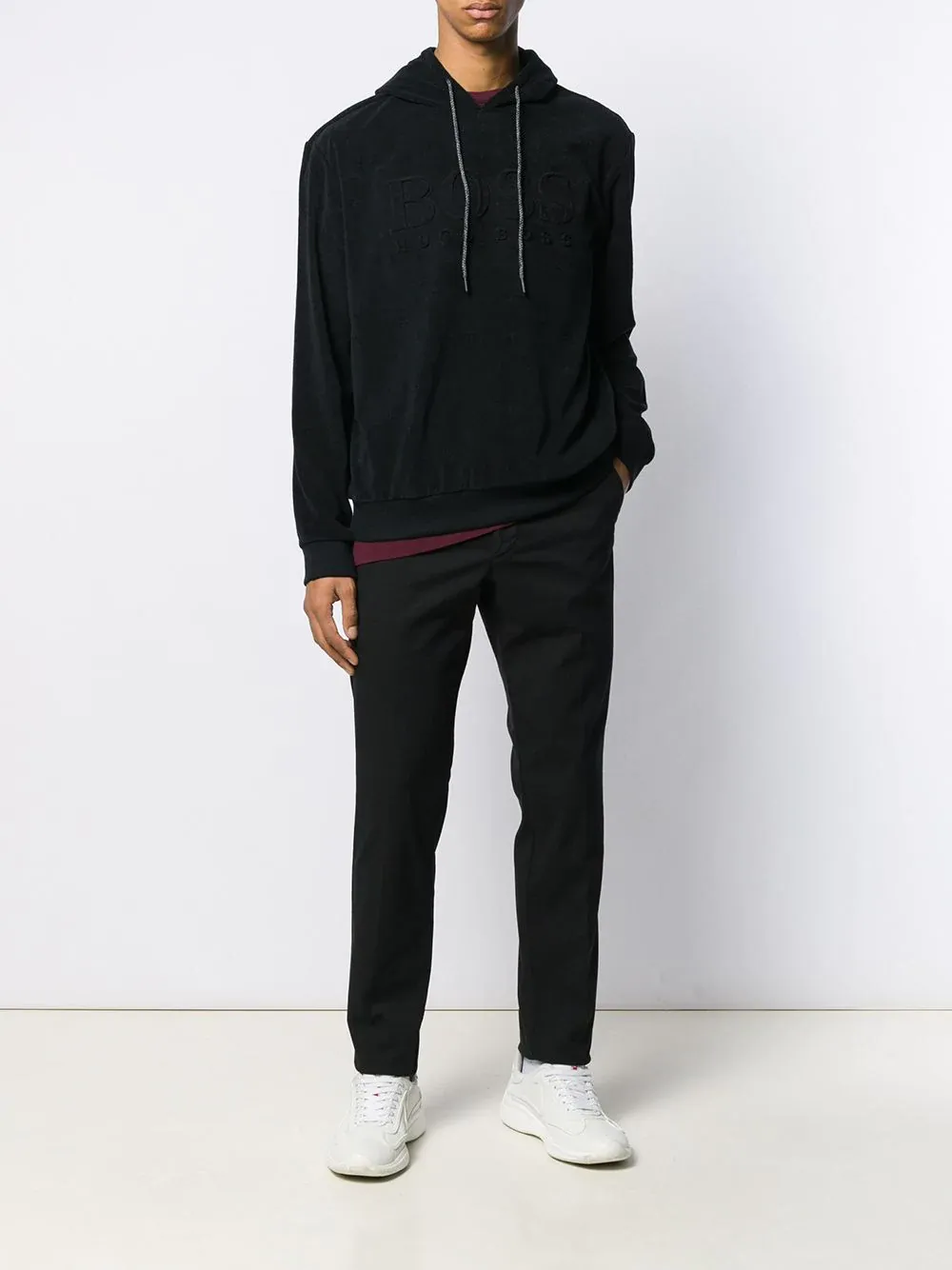 Straight-Leg Stretch-Cotton Trousers