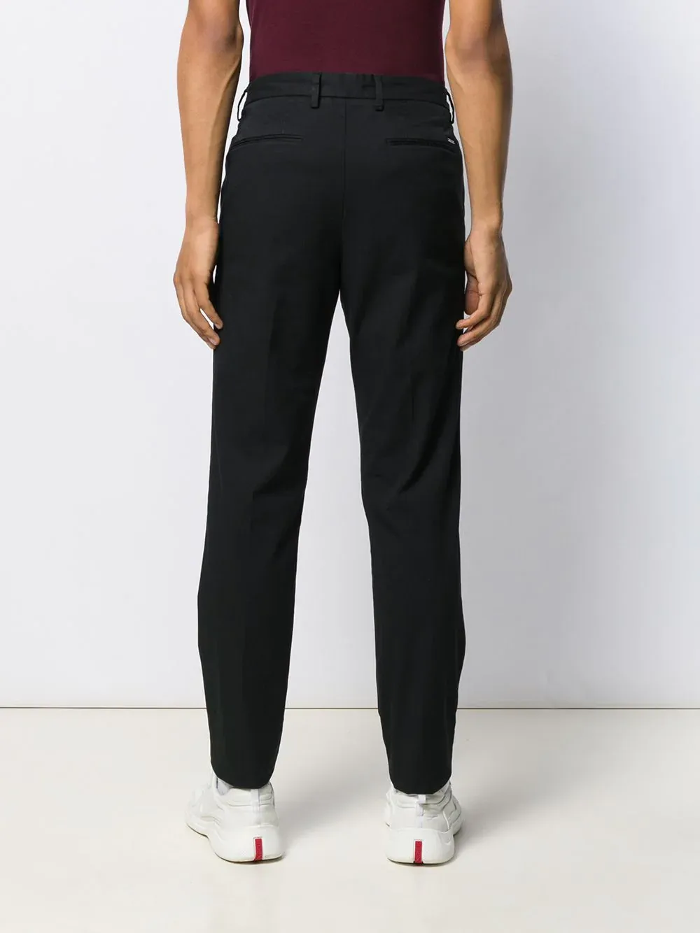 Straight-Leg Stretch-Cotton Trousers