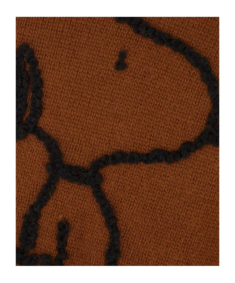 Snoopy-Motif Wool-Alpaca Blend Sweater