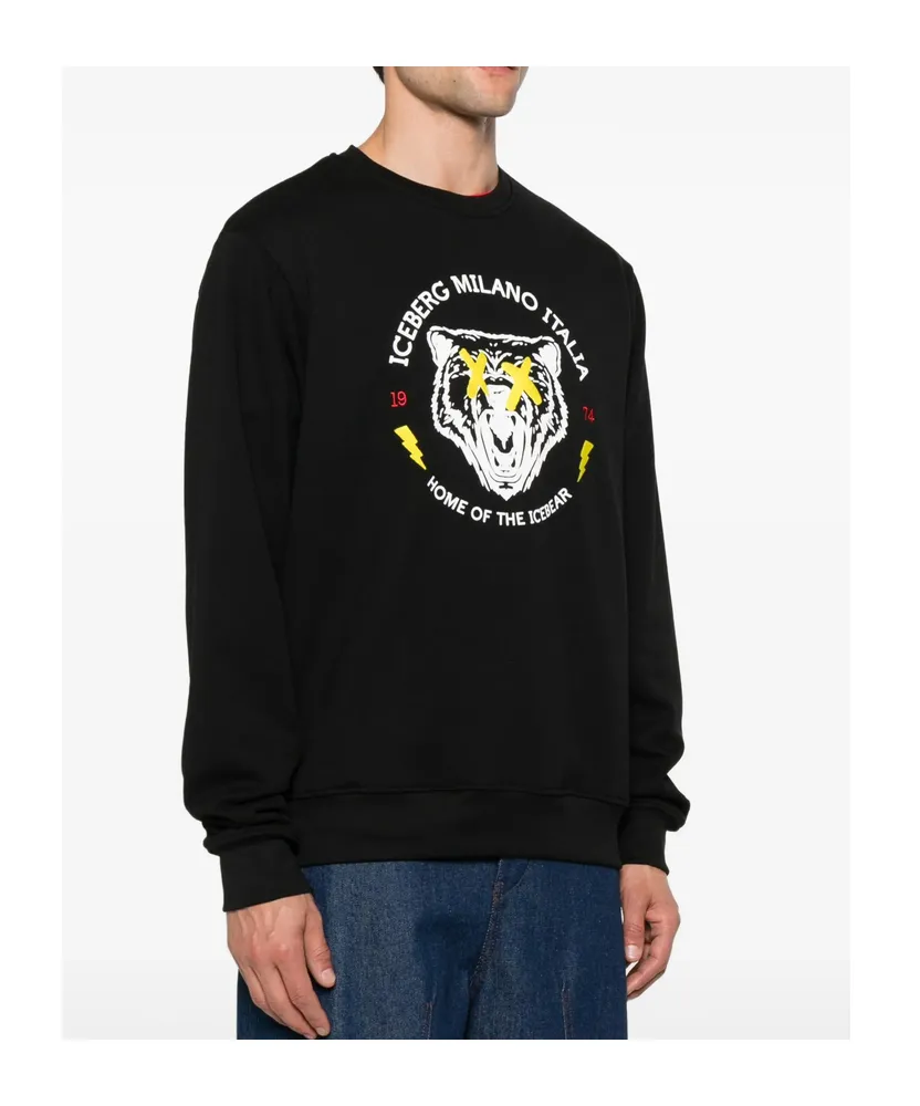 Bear-Embellished Crew-Neck Sweatshirt