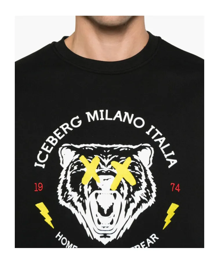 Bear-Embellished Crew-Neck Sweatshirt