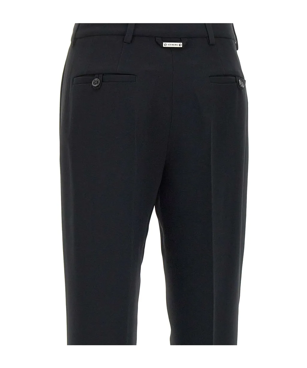 Pleated Zipper Casual Pants
