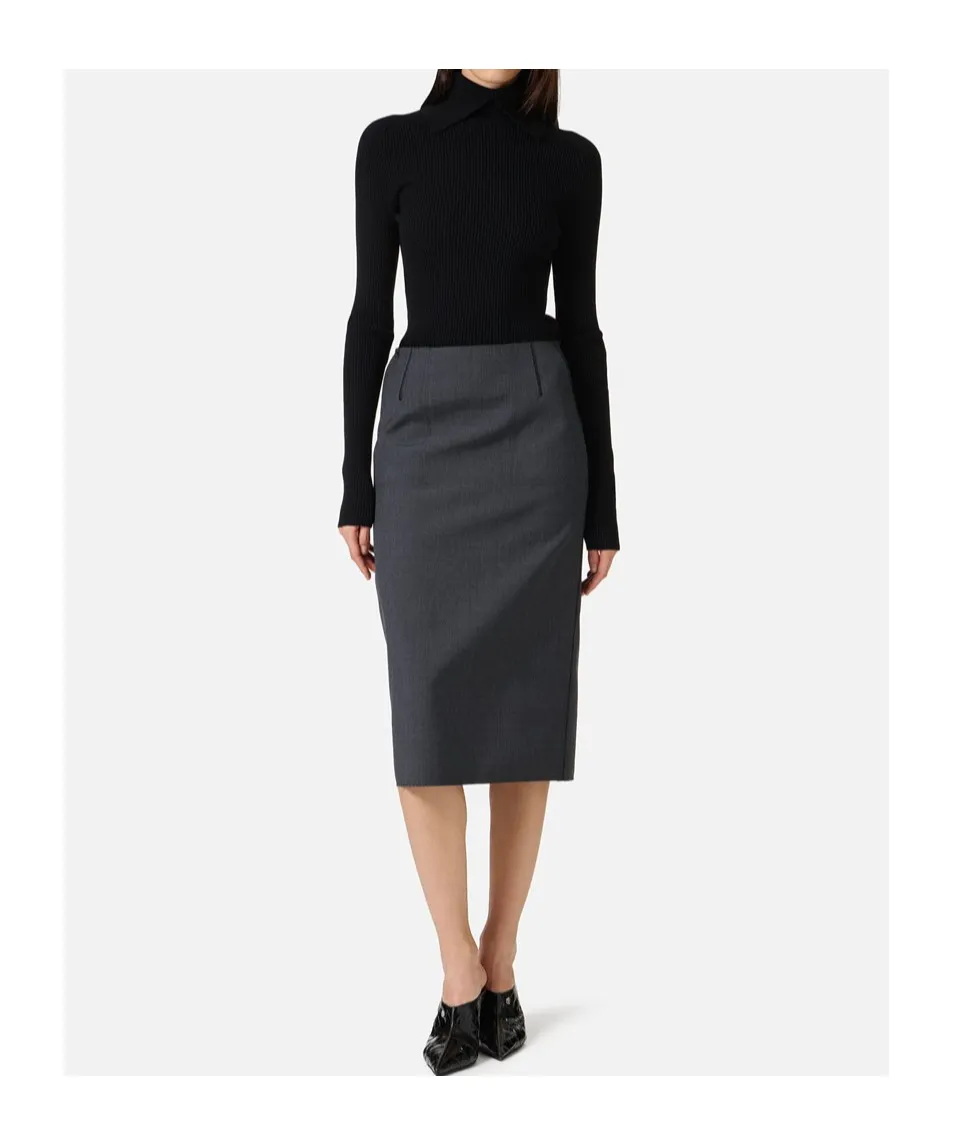 Collared Ribbed Top