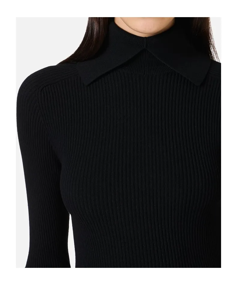 Collared Ribbed Top