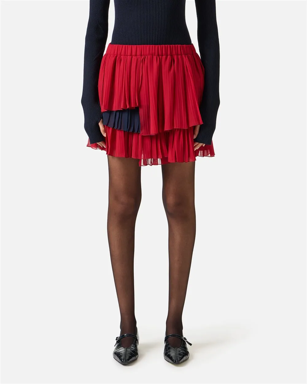 Ruffled Pleated Skirt