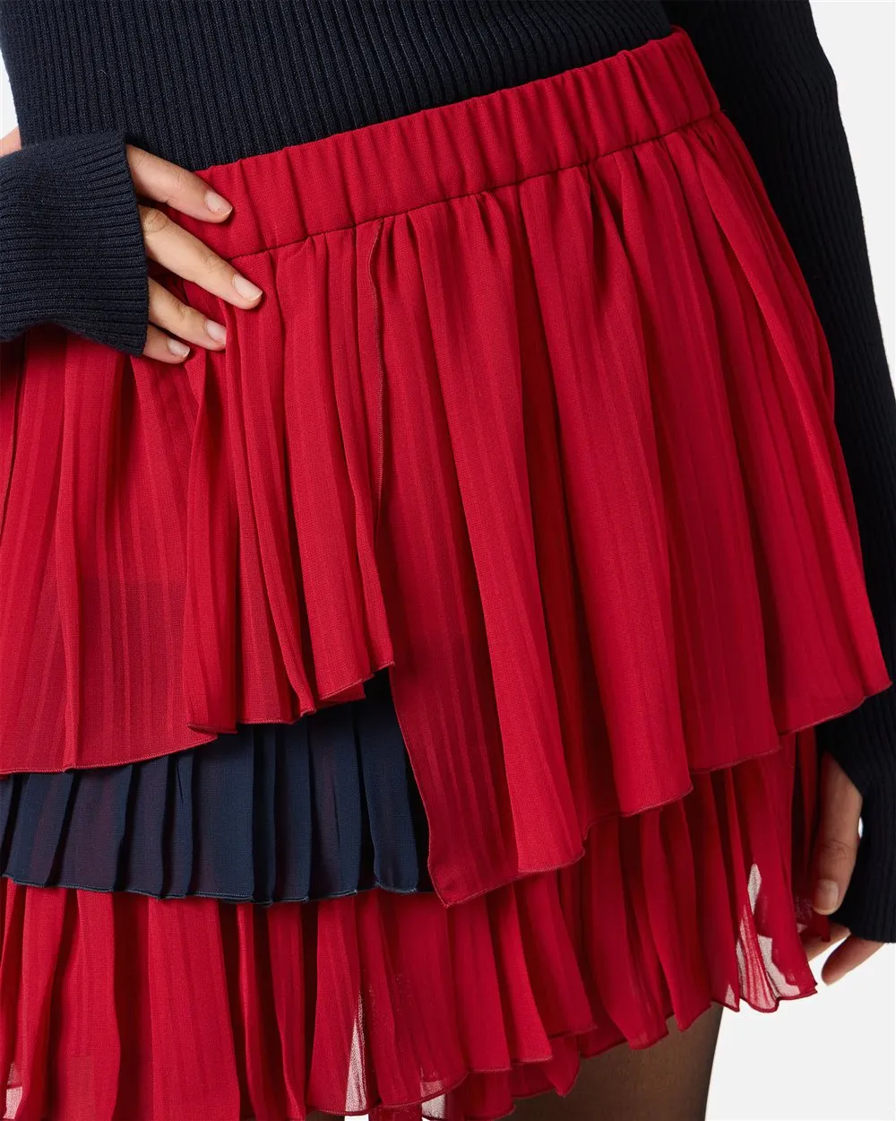 Ruffled Pleated Skirt