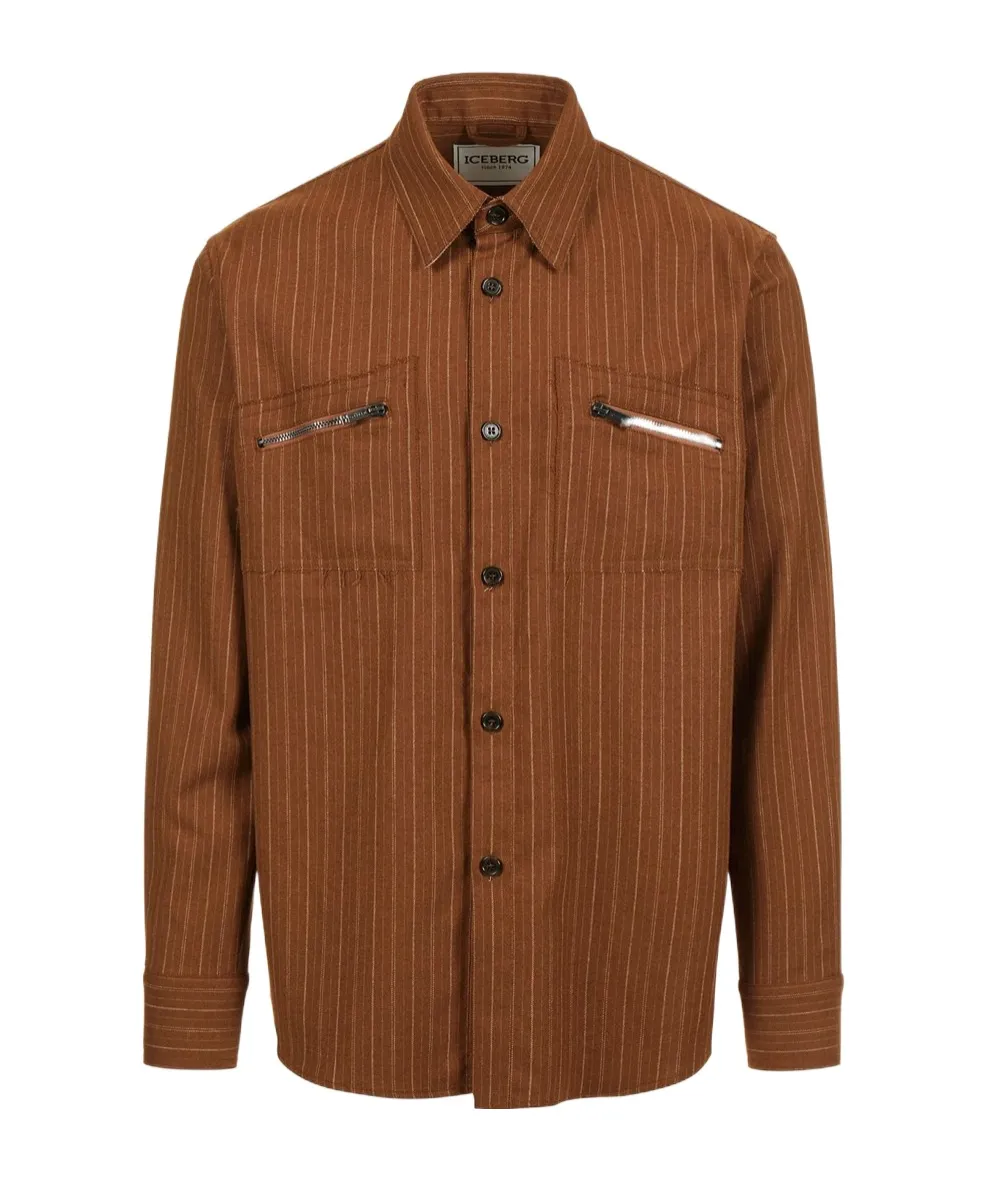 Pinstripe Zip-Pocket Shirt