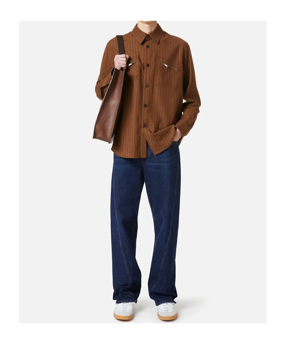 Pinstripe Zip-Pocket Shirt