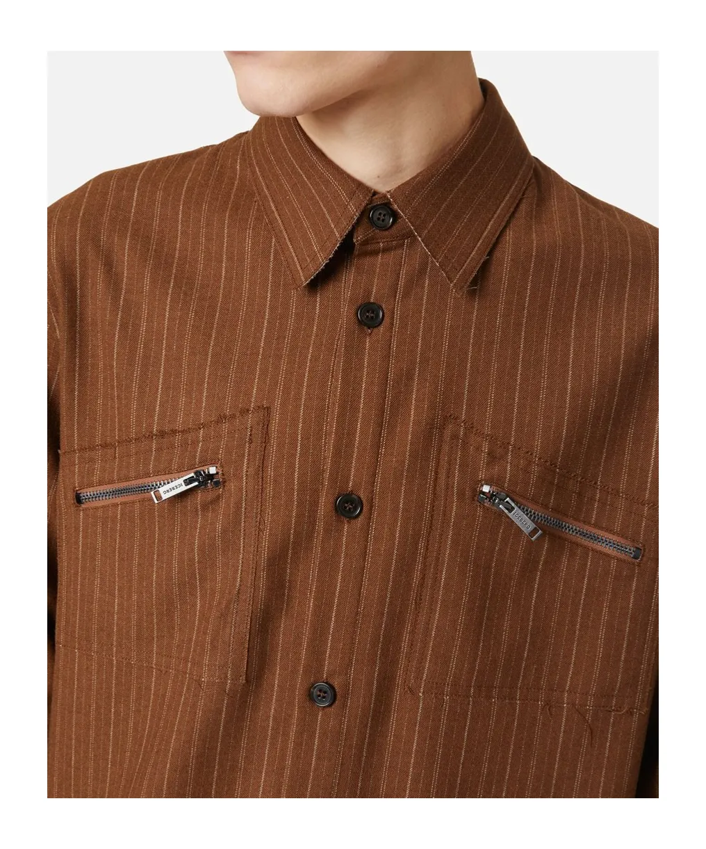 Pinstripe Zip-Pocket Shirt