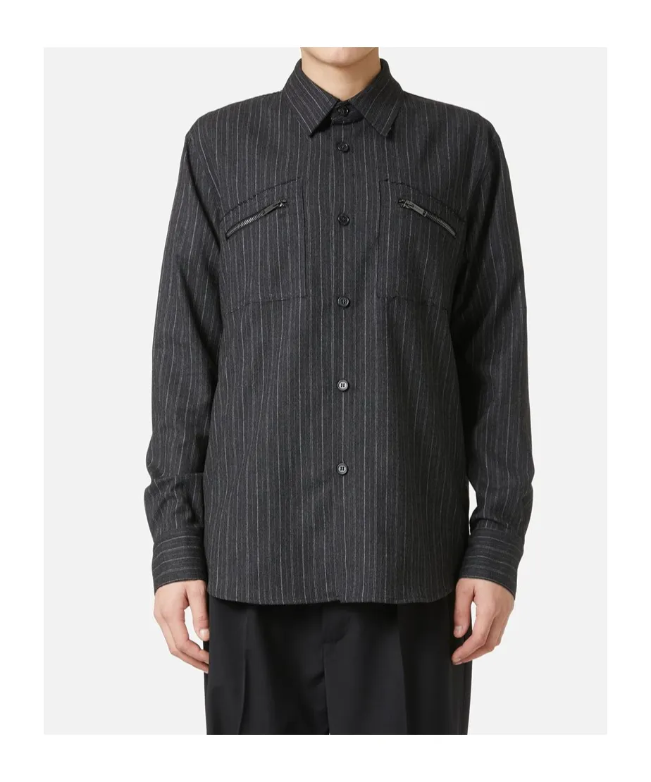 Pinstripe Zip-Pocket Shirt