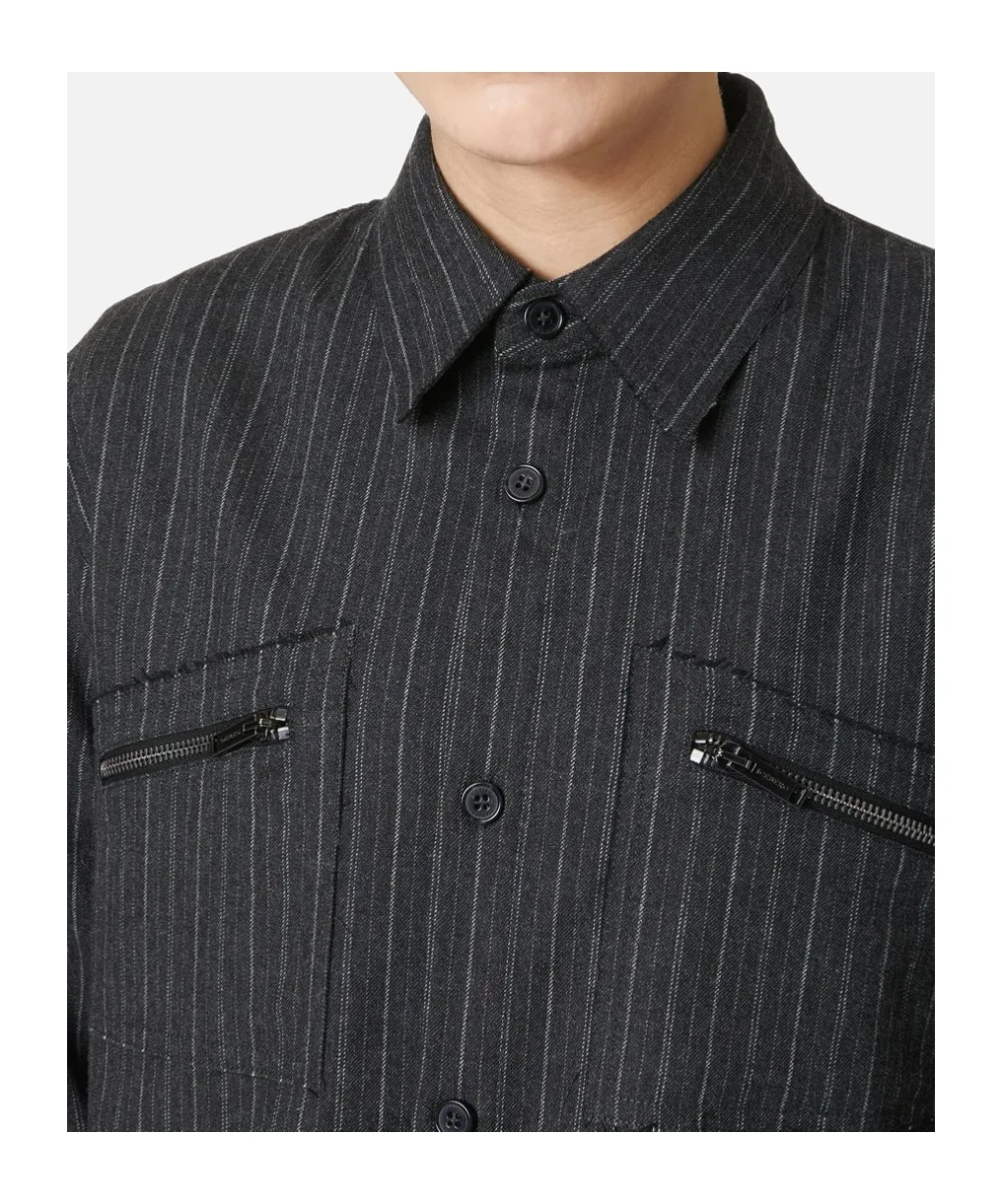 Pinstripe Zip-Pocket Shirt