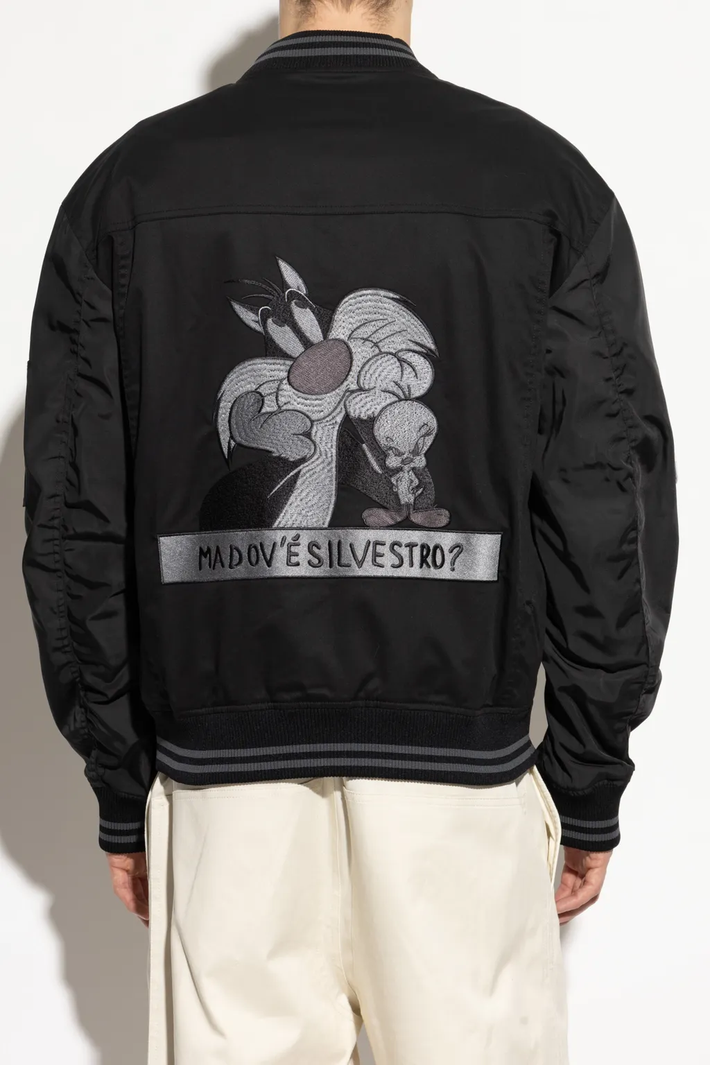 Patch-Detailed Zipped Bomber Jacket