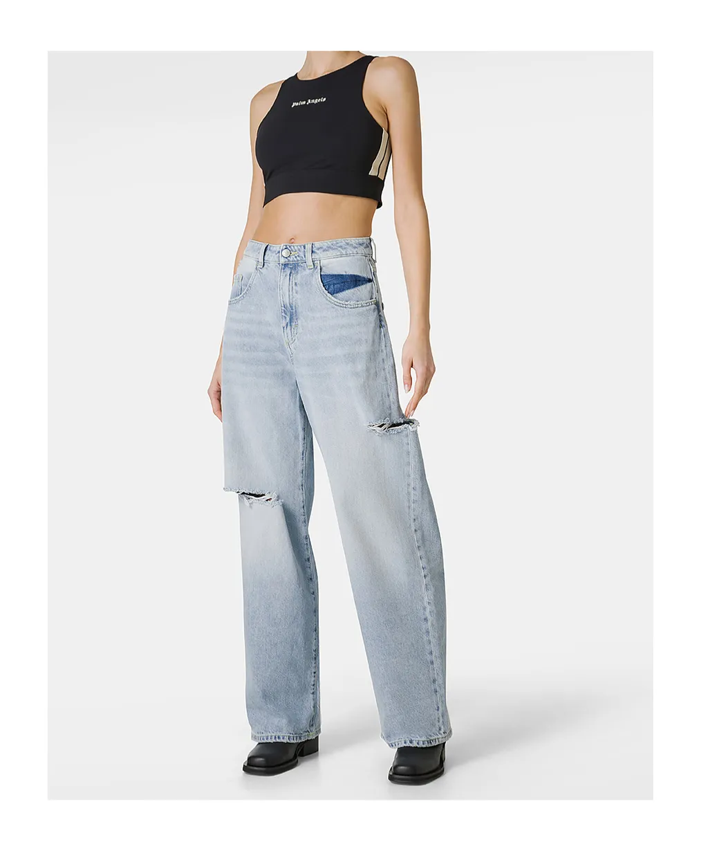 Poppy Ripped Jeans With Logo Patch