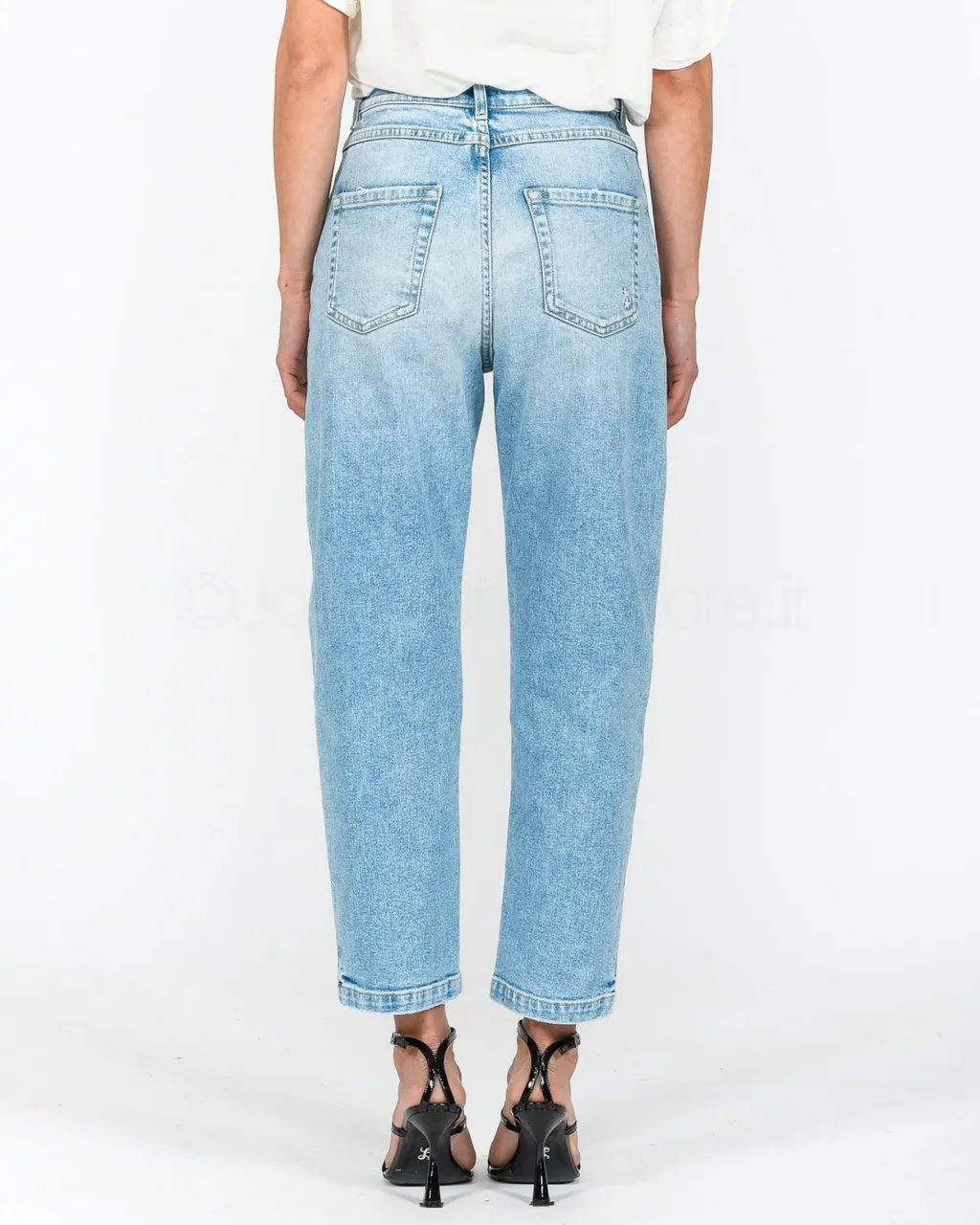 Faded Zipper Denim Pants