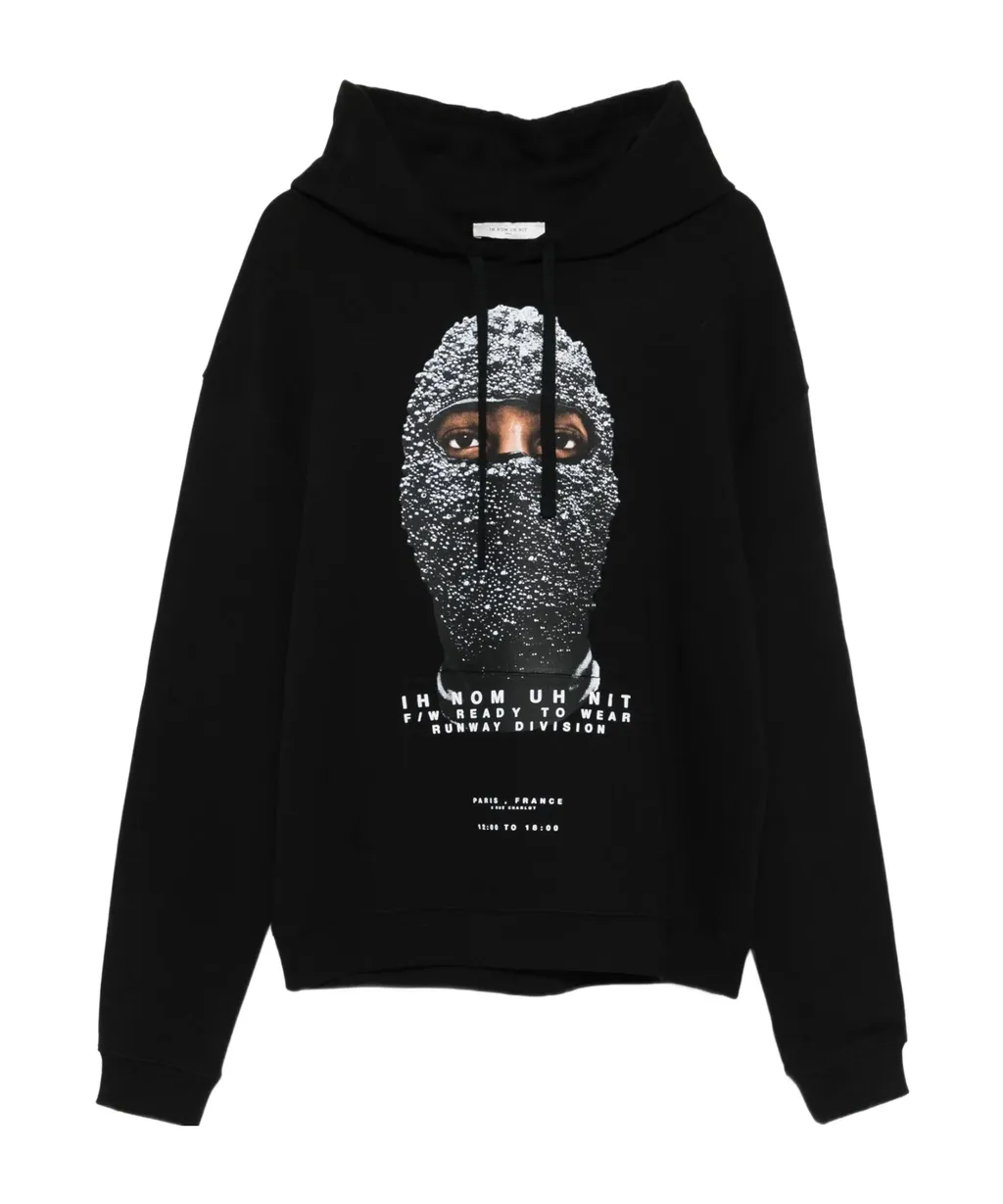 Mask Printed Drawstring Hoodie