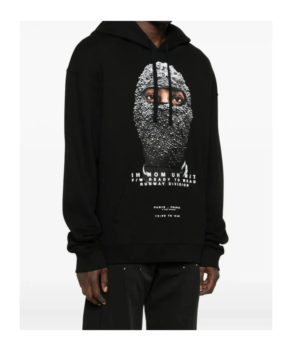 Mask Printed Drawstring Hoodie