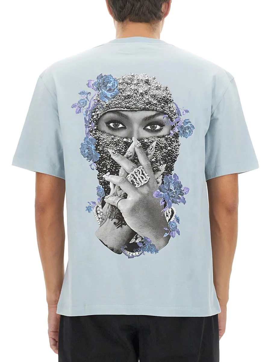 Black Pearl Roses Logo-Print T-Shirt