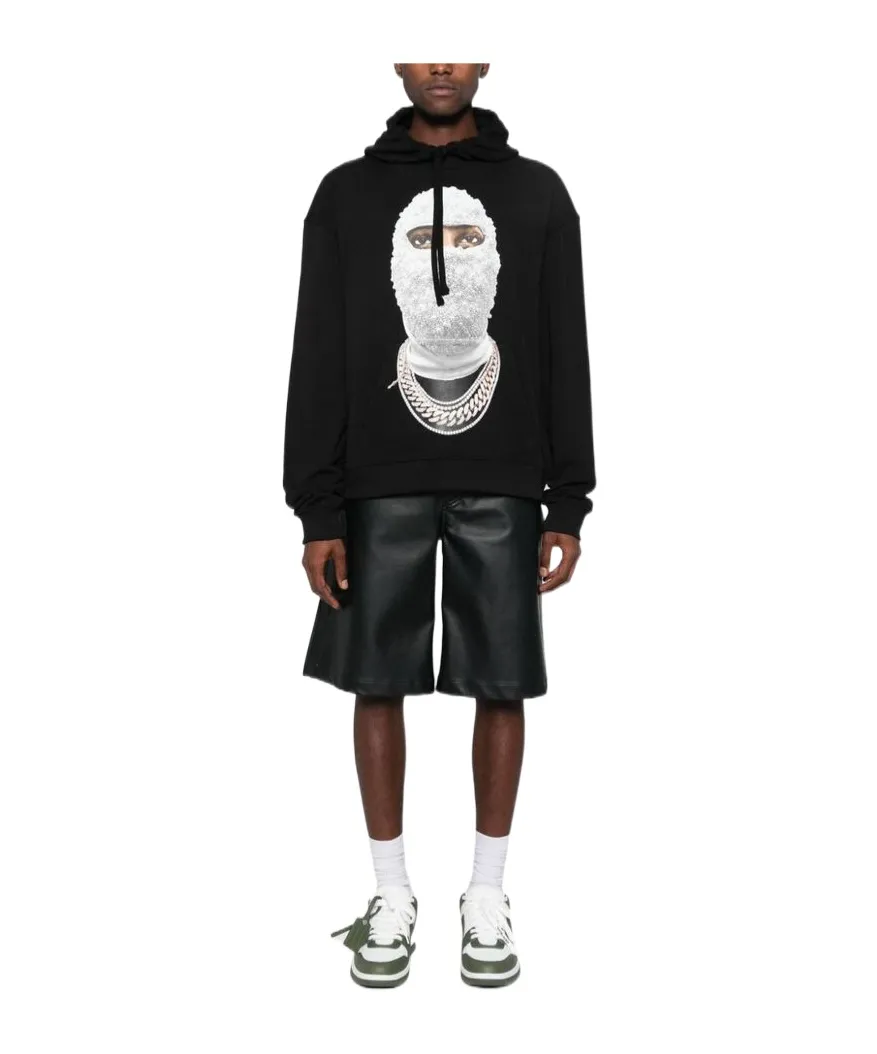 Mask Printed Drawstring Hoodie