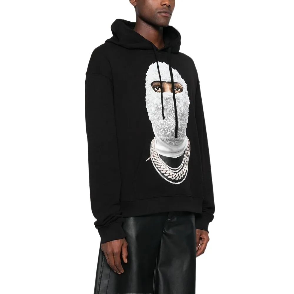 Mask Printed Drawstring Hoodie