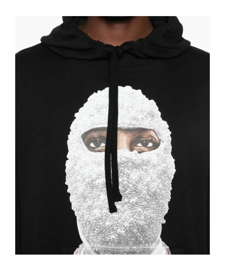 Mask Printed Drawstring Hoodie