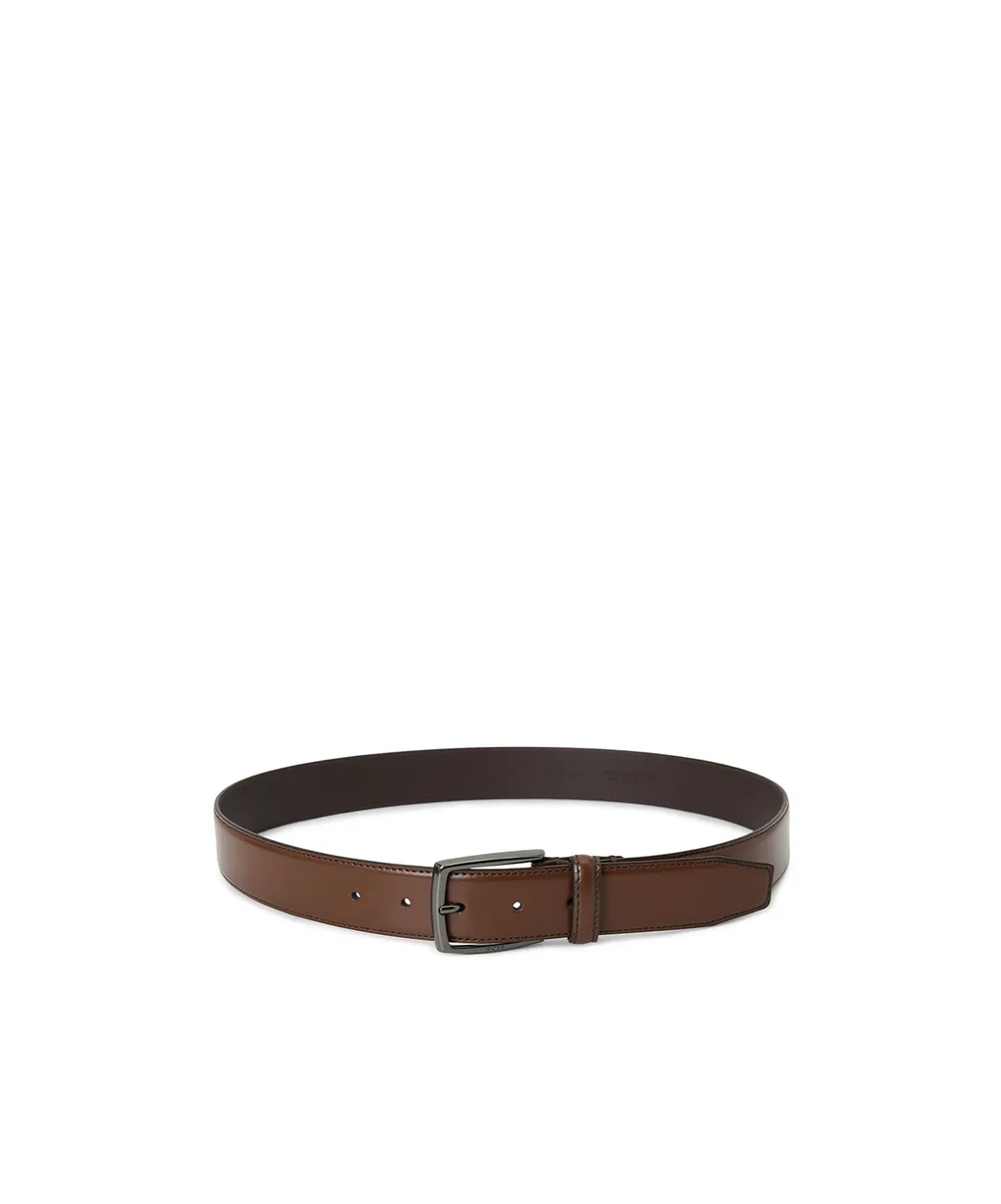 Logo-Engraved Leather Belt
