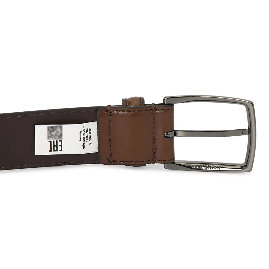 Logo-Engraved Leather Belt
