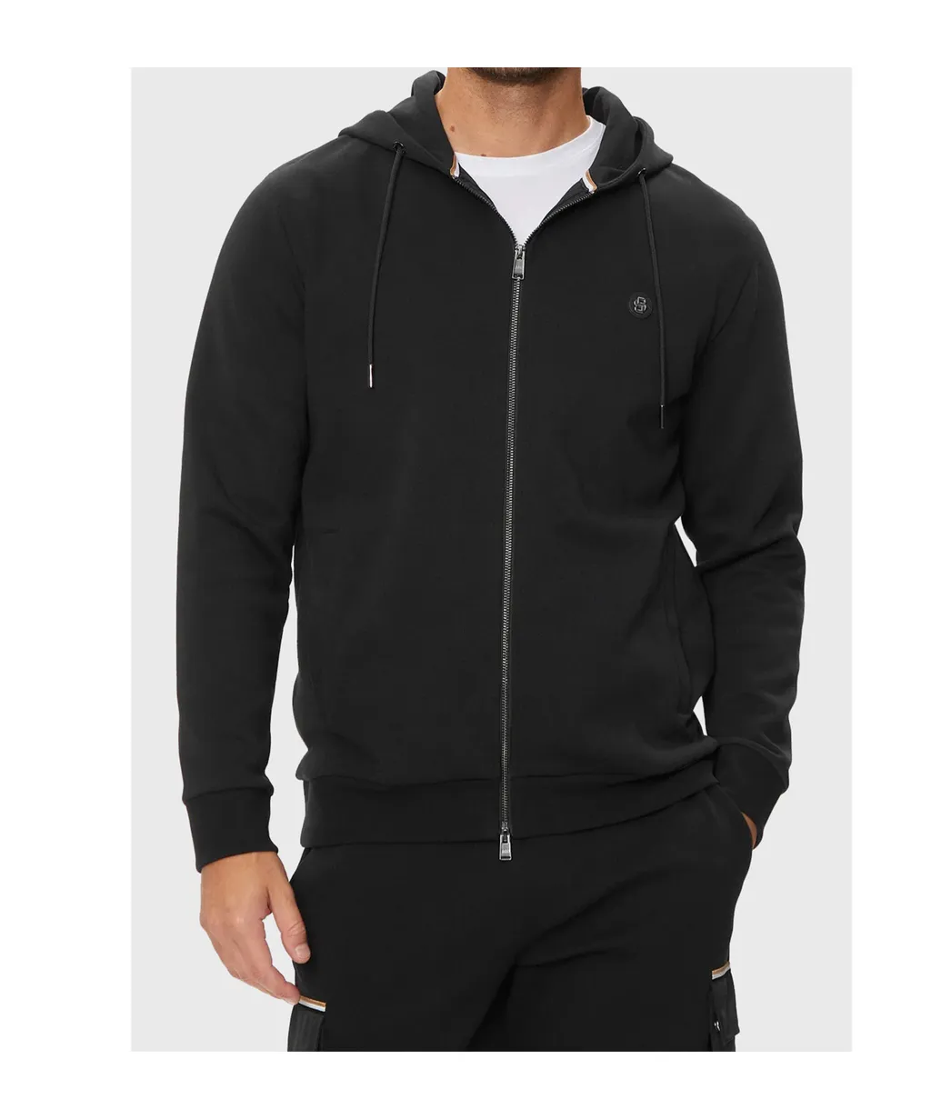 Logo Patch Zipped Hoodie
