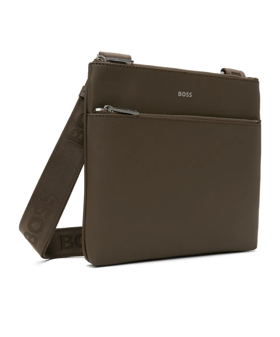 Logo Zipper Crossbody Bag
