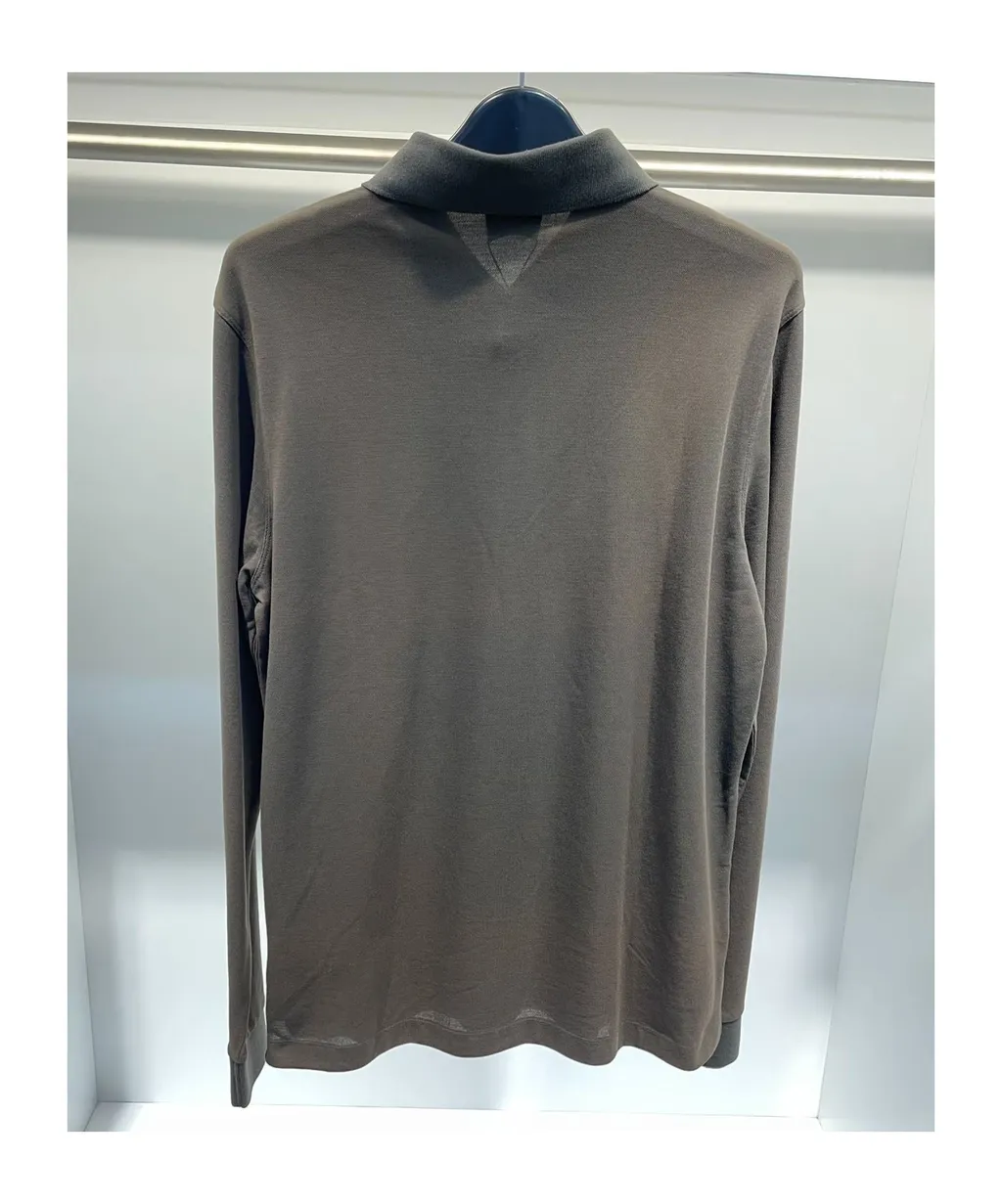 Buckle Long-Sleeved Polo Shirt