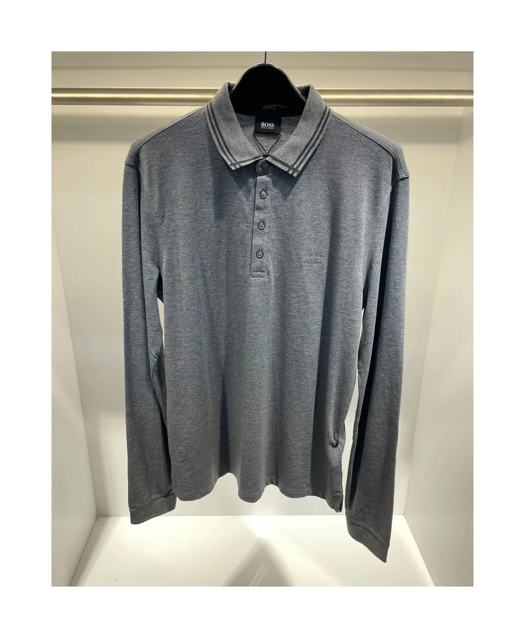 Buckle Long-Sleeved Polo Shirt