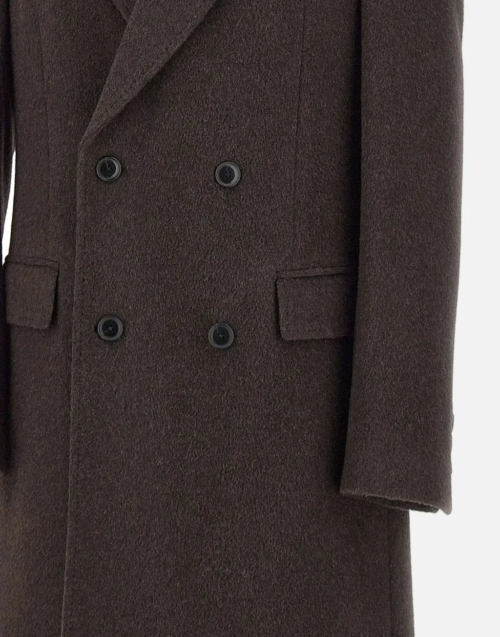 Double-Breasted Long-Sleeve Coat
