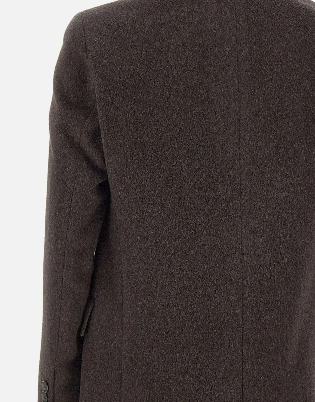 Double-Breasted Long-Sleeve Coat