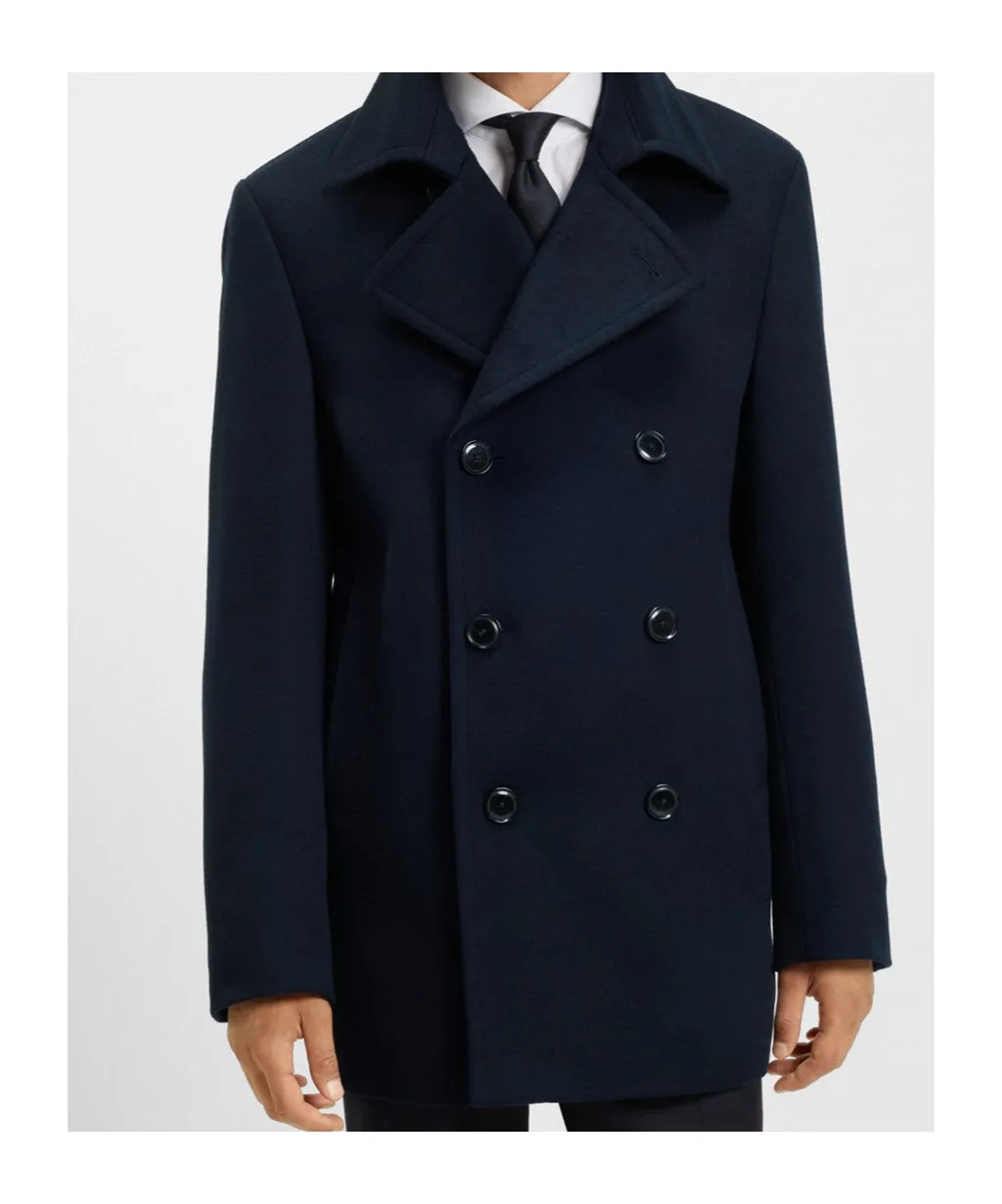 Double-Breasted Slim-Fit Peacoat