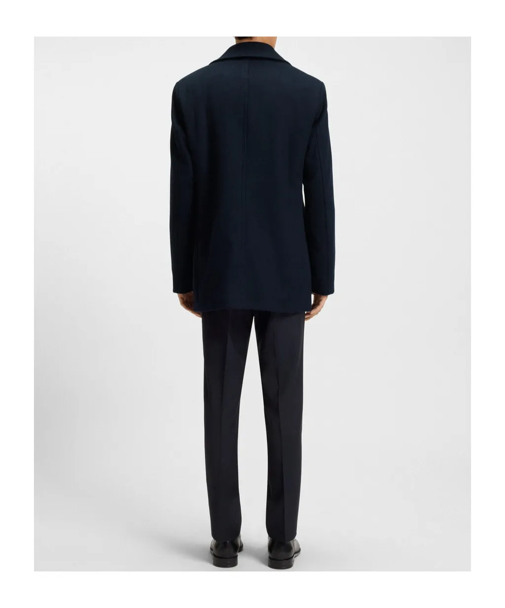 Double-Breasted Slim-Fit Peacoat