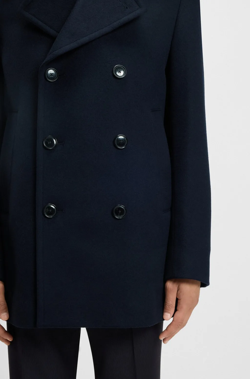 Double-Breasted Slim-Fit Peacoat