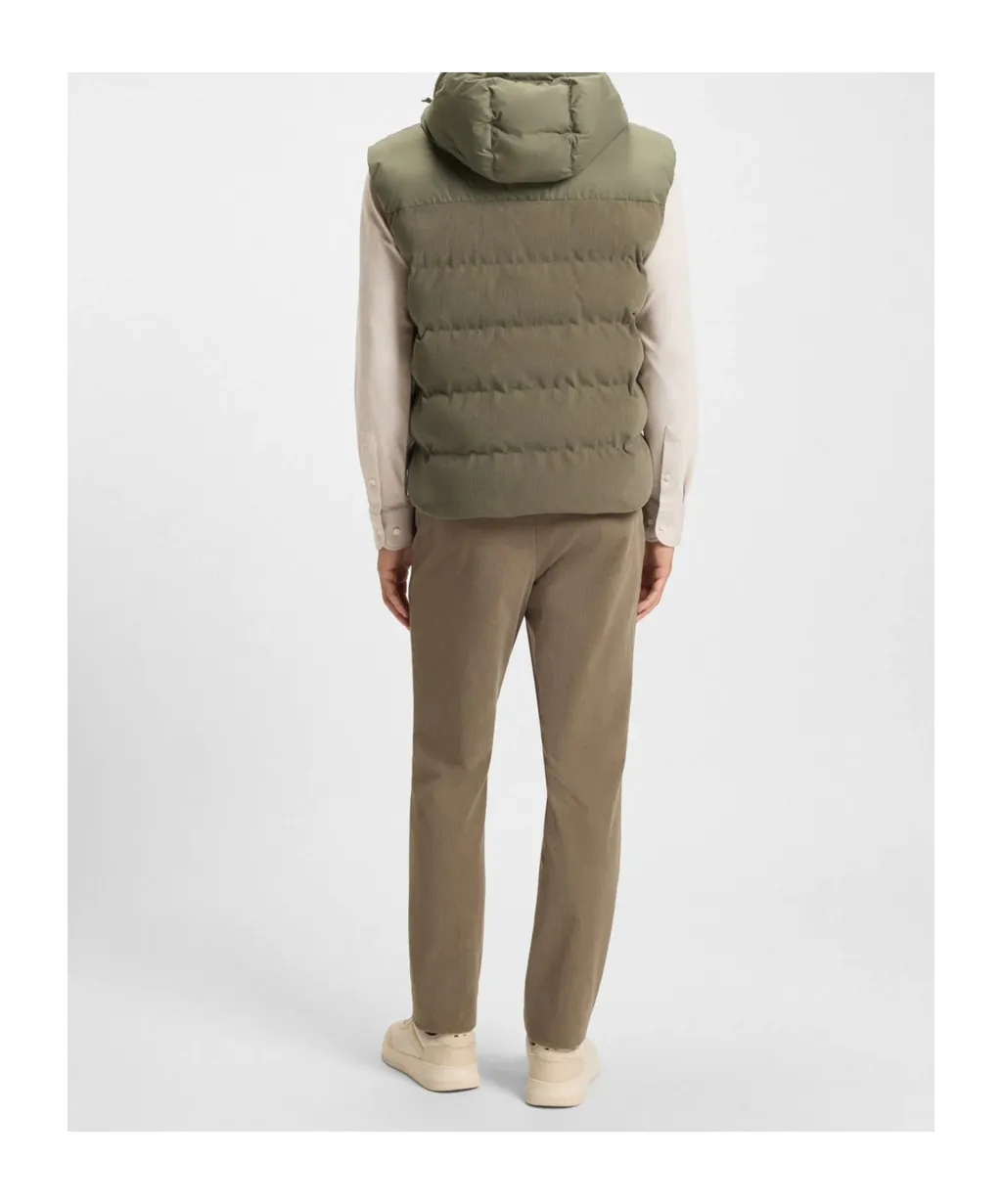 Hooded Panelled Gilet