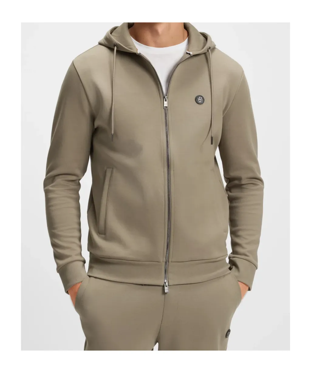 Logo Patch Zipped Hoodie