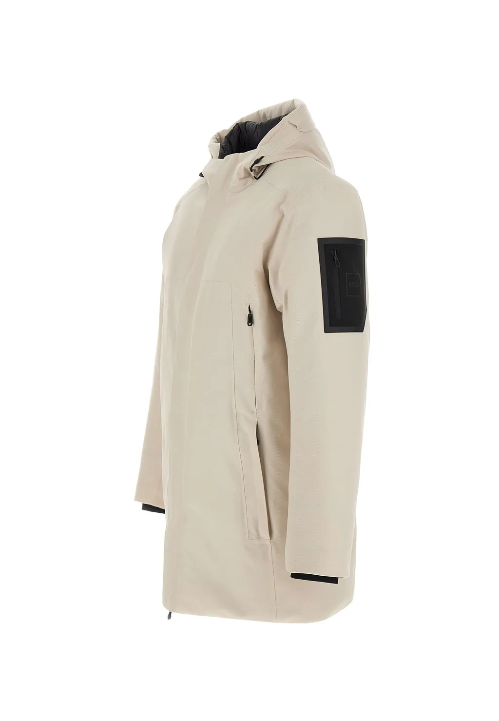 Logo Patch Hooded Coat