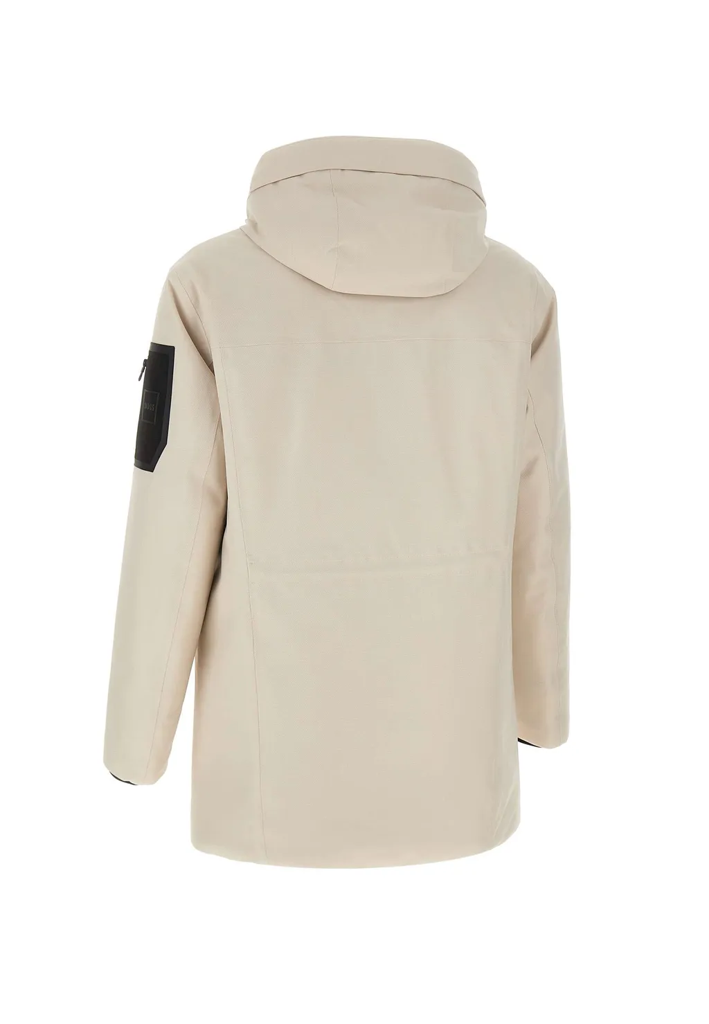 Logo Patch Hooded Coat