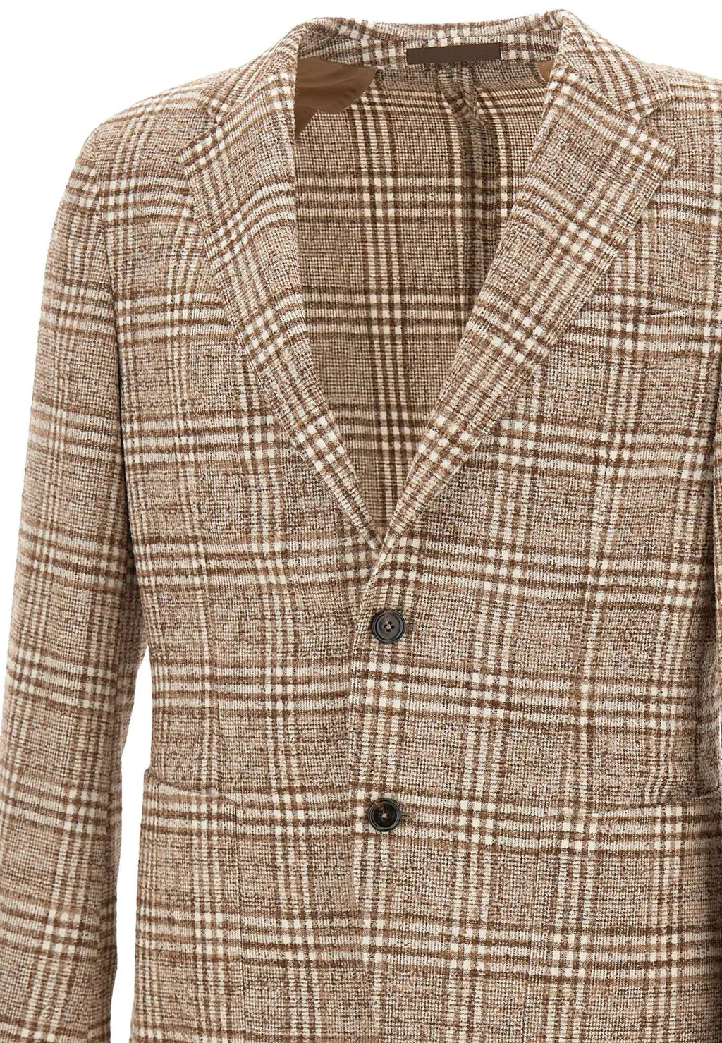 Single-Breasted Checked Blazer