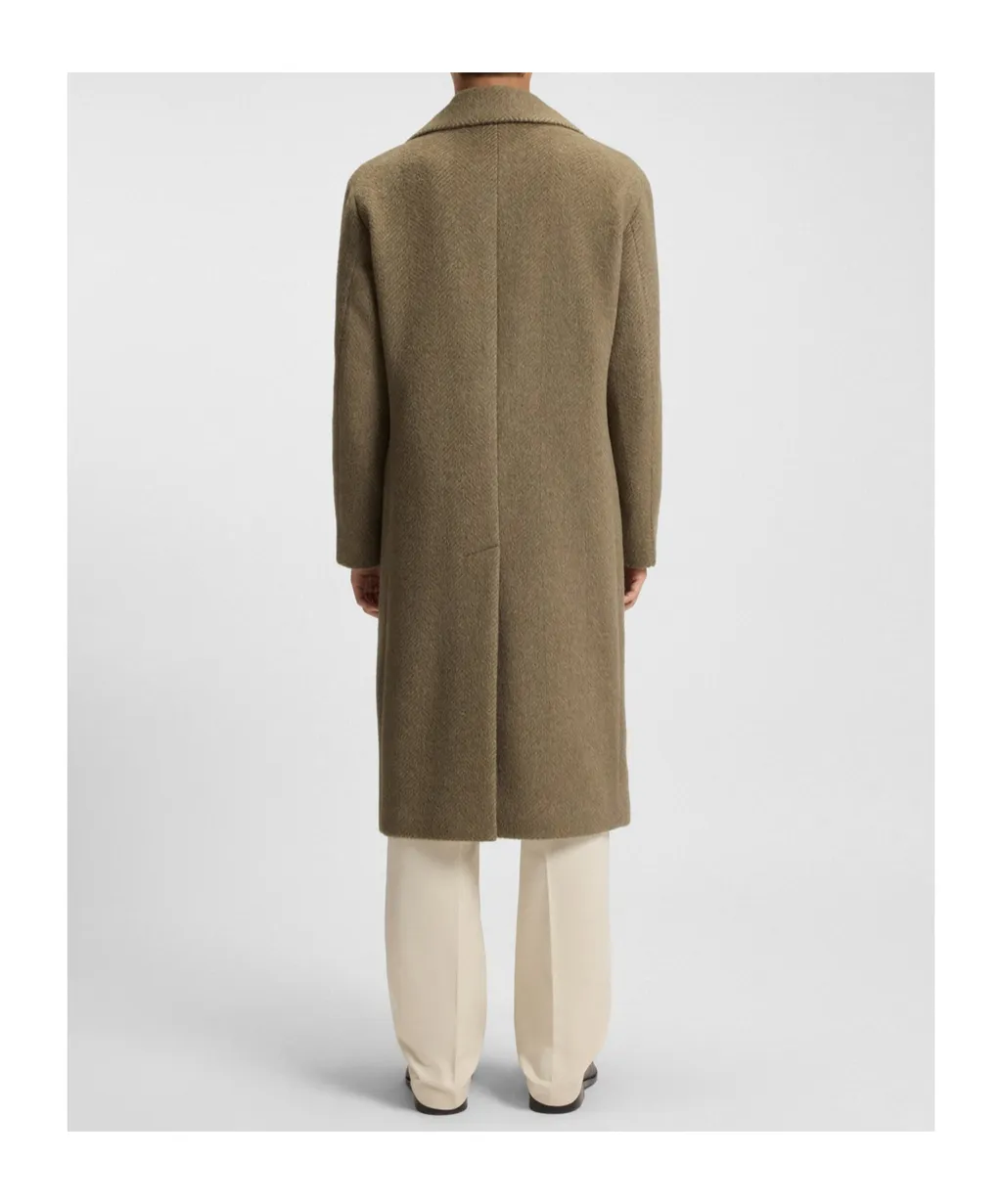 Double-Breasted Long-Sleeved Coat