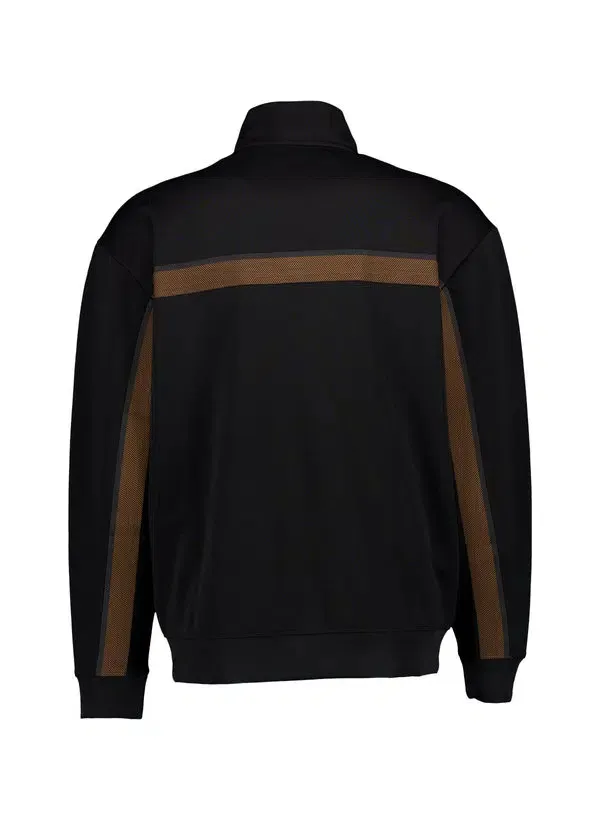 Chevron-Panel Zip-Up Sweatshirt