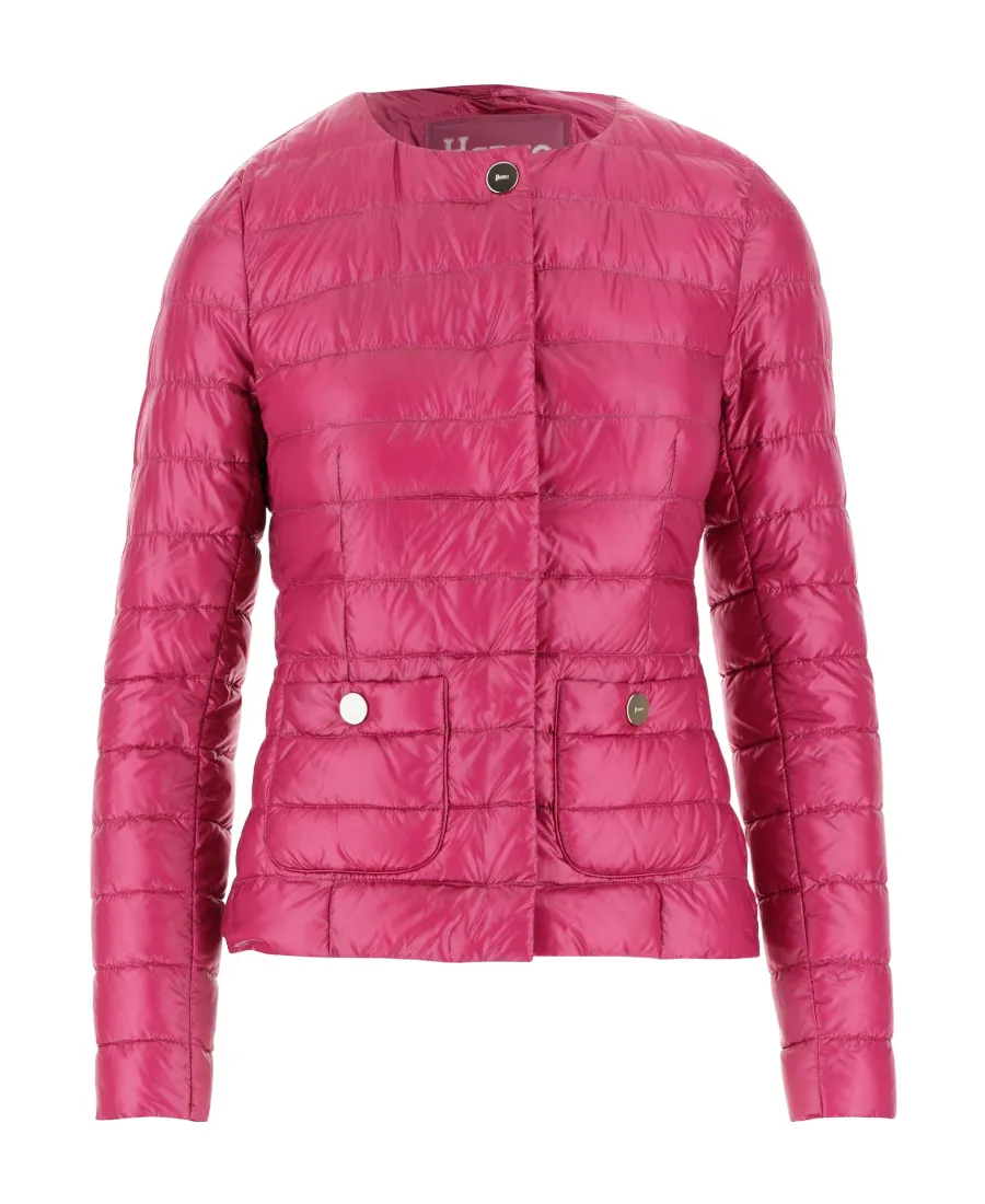 Quilted-Finish Fitted Jacket