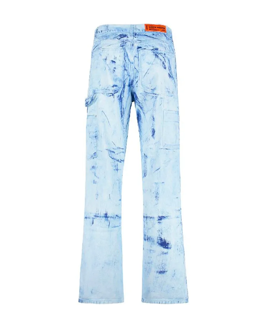 Paint Effect Straight Leg Jeans