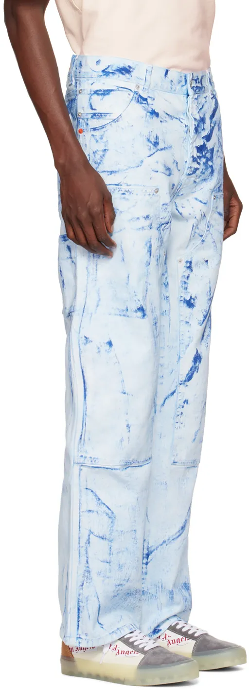 Paint Effect Straight Leg Jeans
