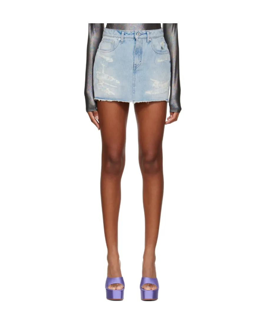 Imitation Old Denim Skirt
