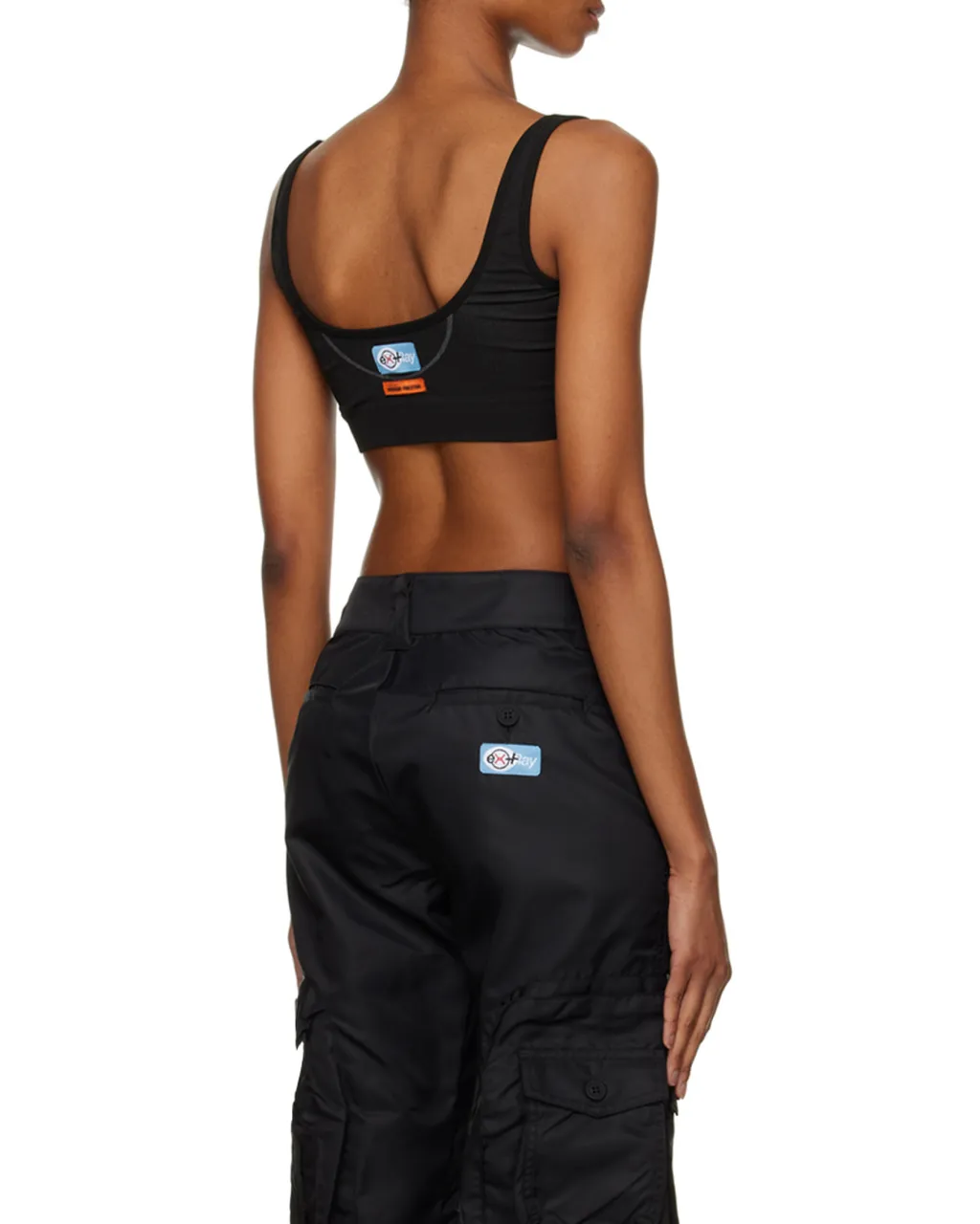Logo Printed Scoop Neck Sports Bra