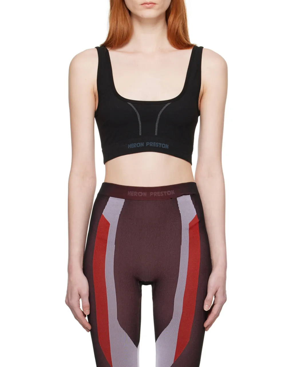 Logo Printed Scoop Neck Sports Bra